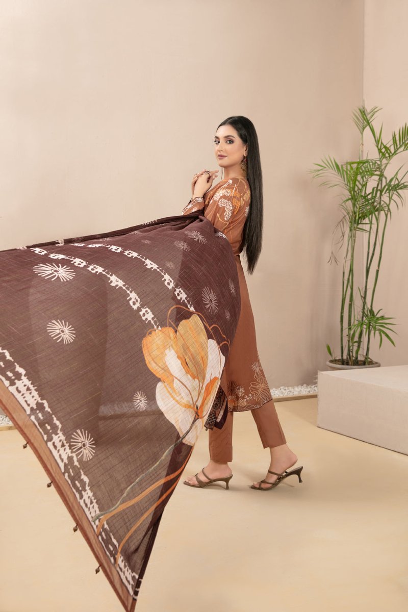 Tawakkal Fabrics 3 Piece Stitched Embroidered Digital Printed Lawn Suit D-9316