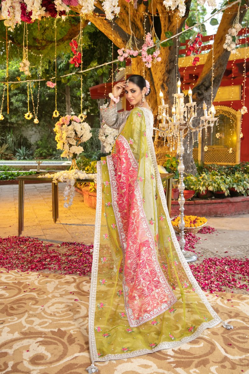 Tawakkal Fabrics 3 Piece Stitched Embroidered Banarsi Suit D-9344