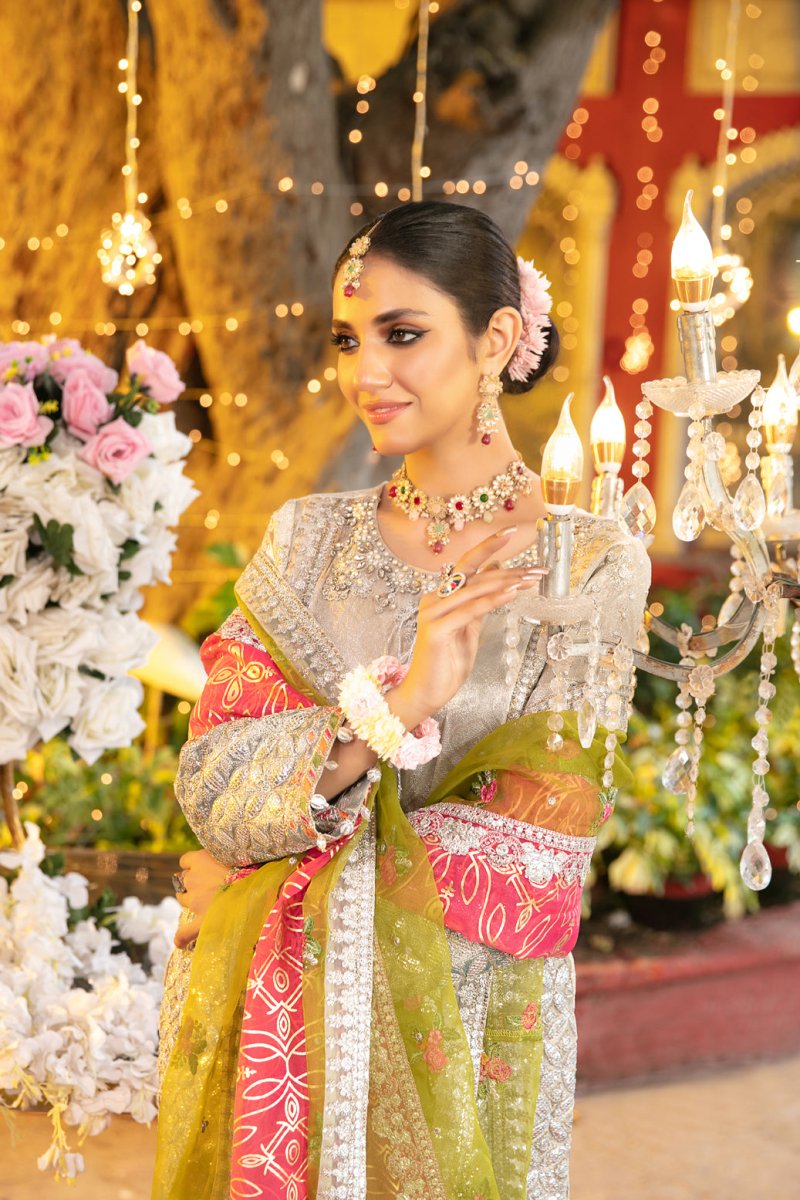 Tawakkal Fabrics 3 Piece Stitched Embroidered Banarsi Suit D-9344