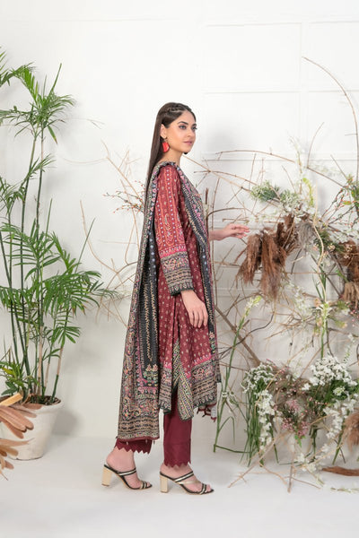 Tawakkal Fabrics 3 Piece Stitched Digital Printed Slub Lawn Suit  D-9345