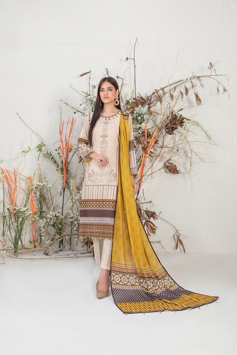 Tawakkal Fabrics 3 Piece Stitched Digital Printed Slub Lawn Suit  D-9346