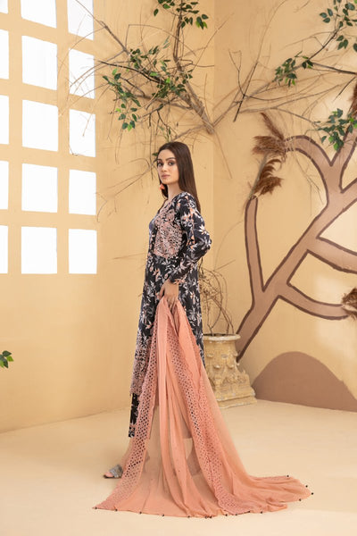 Tawakkal Fabrics 3 Piece Stitched Digital Printed Slub Lawn Suit D-9354