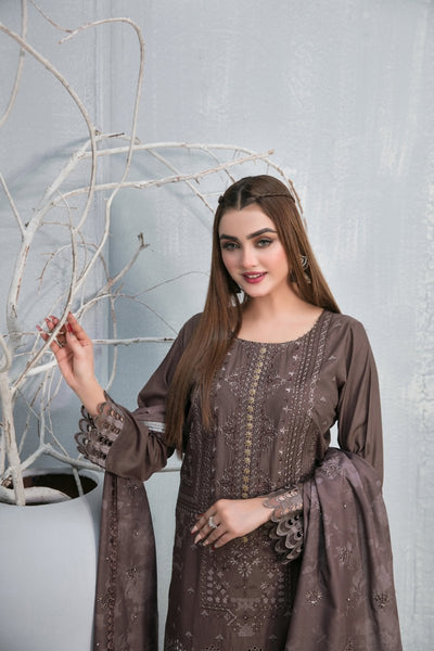 Tawakkal Fabrics 3 Piece Stitched Fancy Embroidered Staple Schiffli Suit D-9429