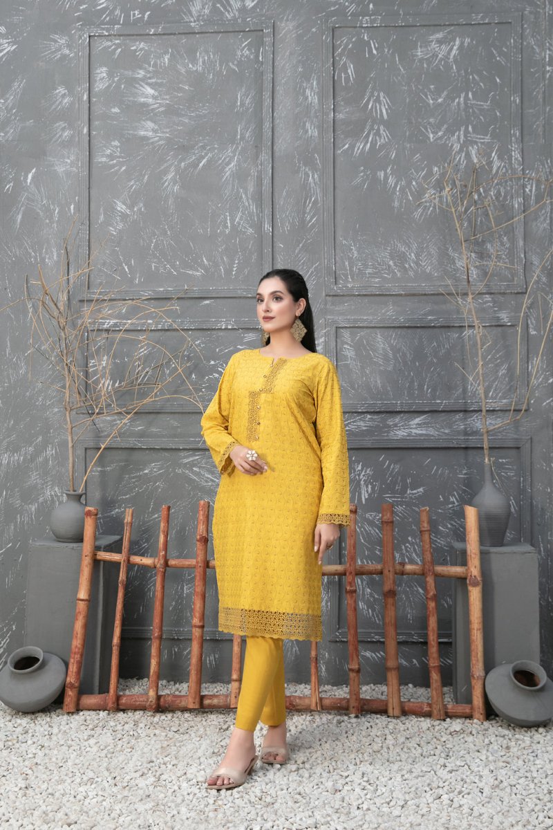 Tawakkal Fabrics 2 Piece Stitched Schiffli Embroidered Lawn Suit D-9476