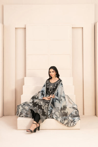 Tawakkal Fabrics 3 Piece Stitched Fancy Embroidered Viscose Plain/Jacquard Suit D-9531