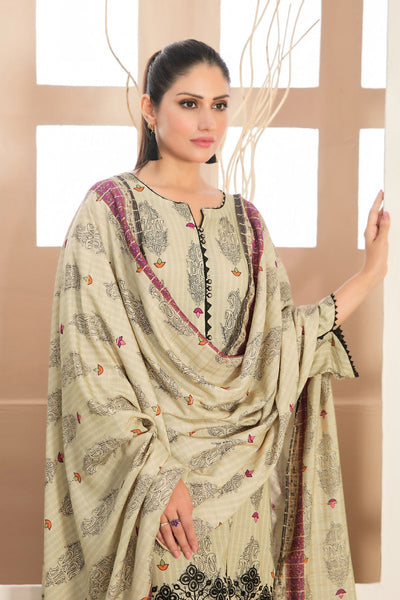 Tawakkal Fabrics 3 Piece Stitched Daman Embroidered Digital Printed Staple Viscose Slub Suit D-9682