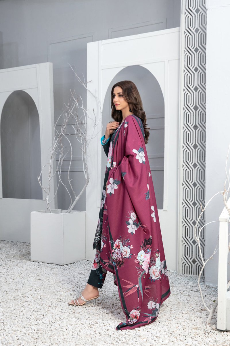 Tawakkal Fabrics 3 Piece Stitched Schiffli Daman Embroidered Digital Printed Staple Suit - D-9720
