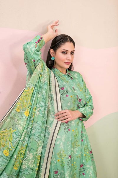 Tawakkal Fabrics 3 Piece Stitched Boti Embroidered Digital Printed Leather Peach Suit - D-9774