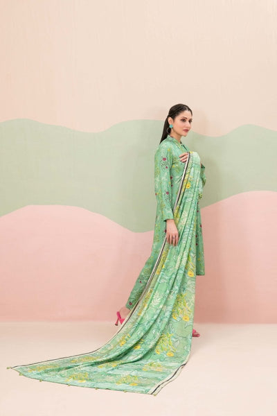 Tawakkal Fabrics 3 Piece Stitched Boti Embroidered Digital Printed Leather Peach Suit - D-9774