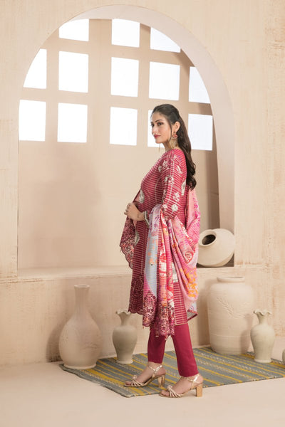 Tawakkal Fabrics 3 Piece Stitched Embroidered Digital Printed Tila Staple Suit D-9793