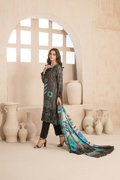 Tawakkal Fabrics 3 Piece Stitched Embroidered Digital Printed Tila Staple Suit D-9794