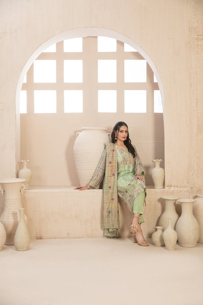 Tawakkal Fabrics 3 Piece Stitched Embroidered Digital Printed Tila Staple Suit D-9797