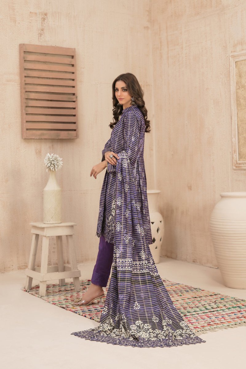 Tawakkal Fabrics 3 Piece Stitched Embroidered Digital Printed Tila Staple Suit D-9798