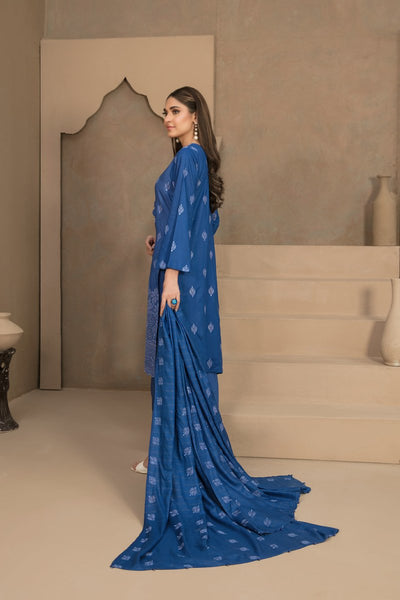 Tawakkal Fabrics 3 Piece Stitched Fancy Schiffli Embroidered Staple Suit - D-9808