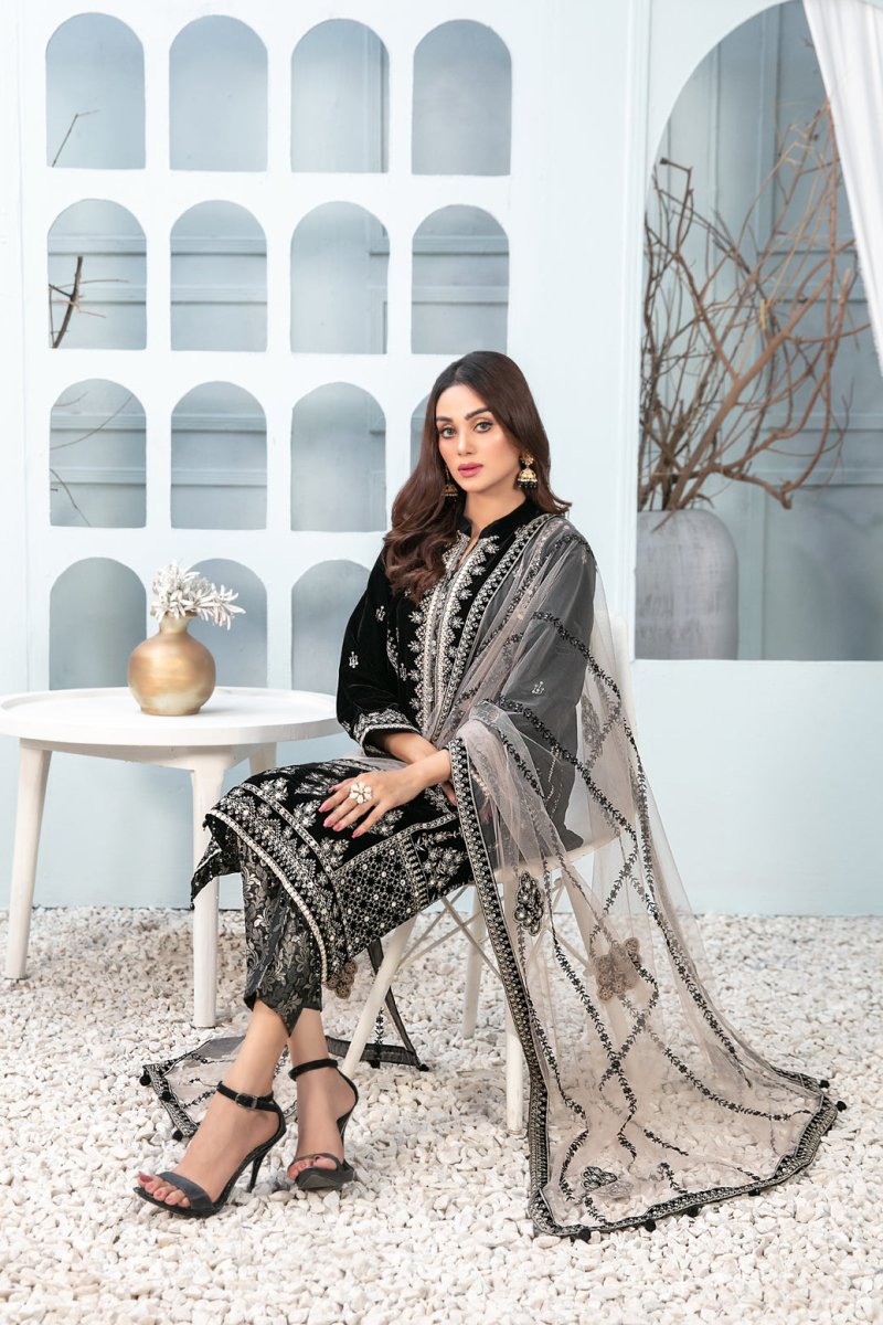 Tawakkal Fabrics 3 Piece Stitched Exclusive Viscose Schiffli Suit D-9821