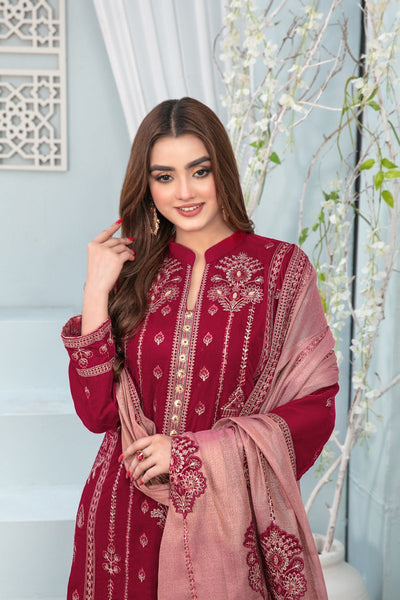 Tawakkal Fabrics 3 Piece Stitched Exclusive Viscose Schiffli Suit D-9825