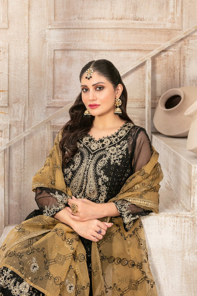 Tawakkal Fabrics 3 Piece Stitched Fancy Heavy Embroidered Organza Suit - D-9930