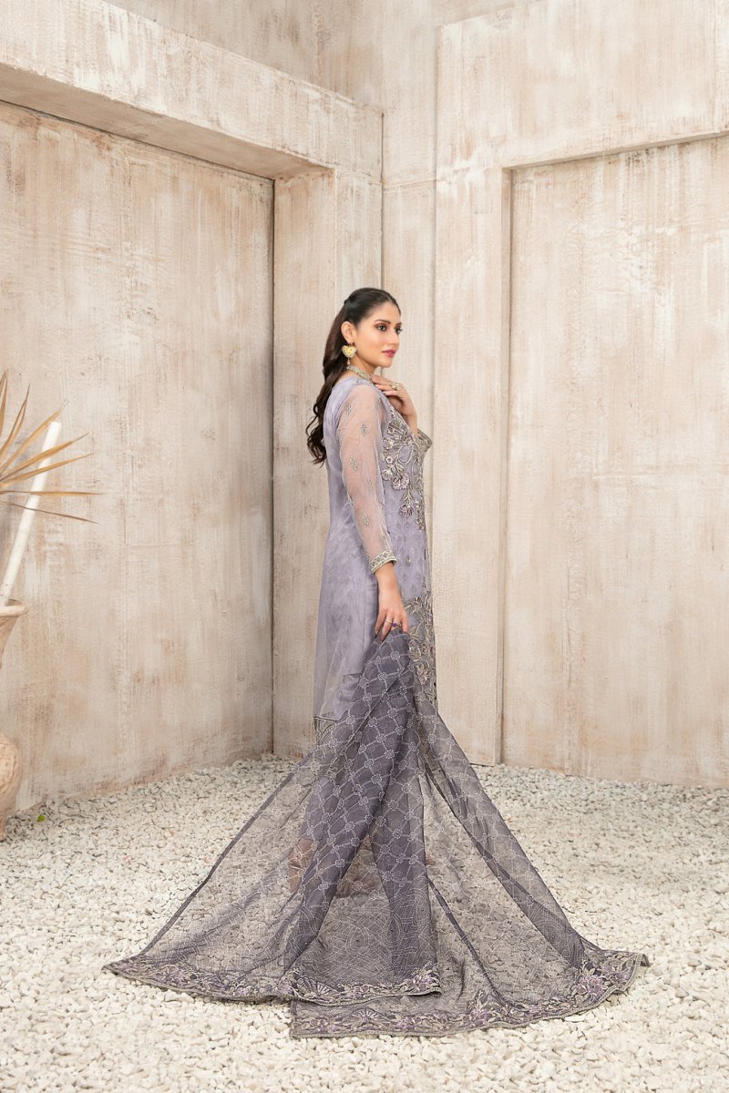 Tawakkal Fabrics 3 Piece Stitched Fancy Heavy Embroidered Organza Suit - D-9933
