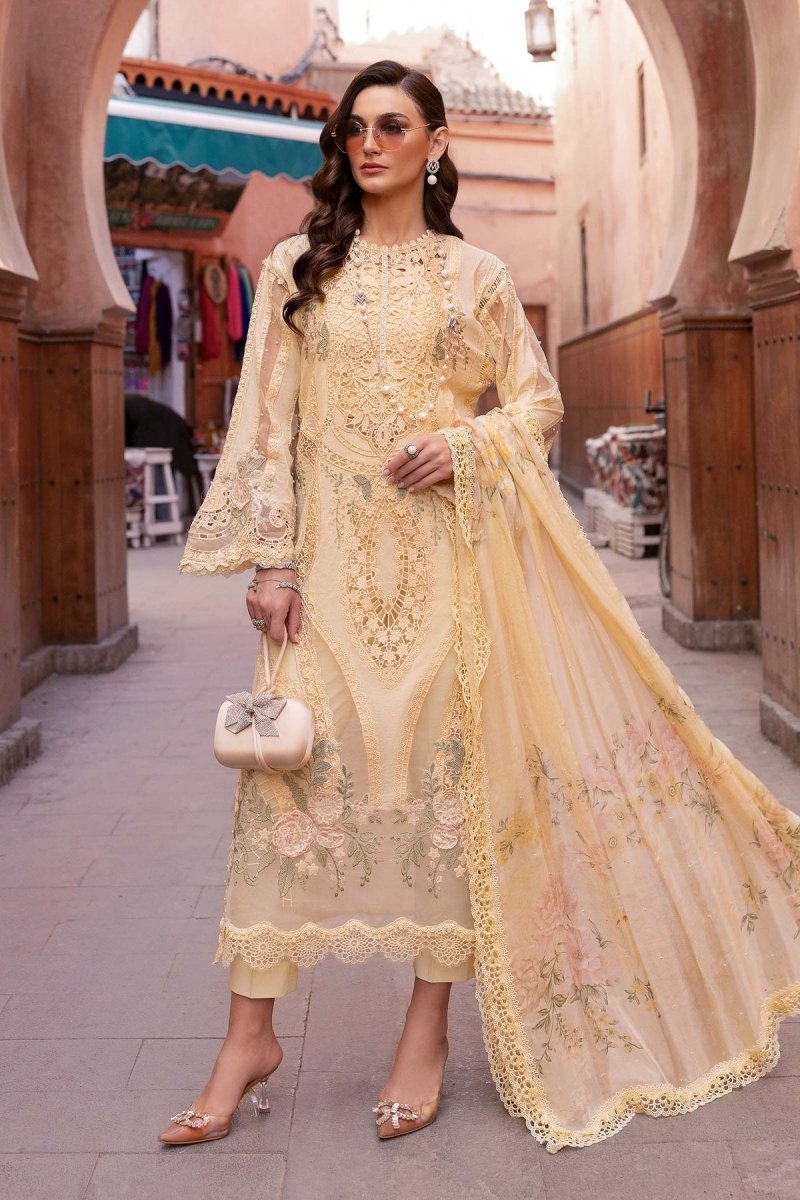 Maria. B 3 Piece Unstitched Embroidered Lawn Suit - D-2509-A