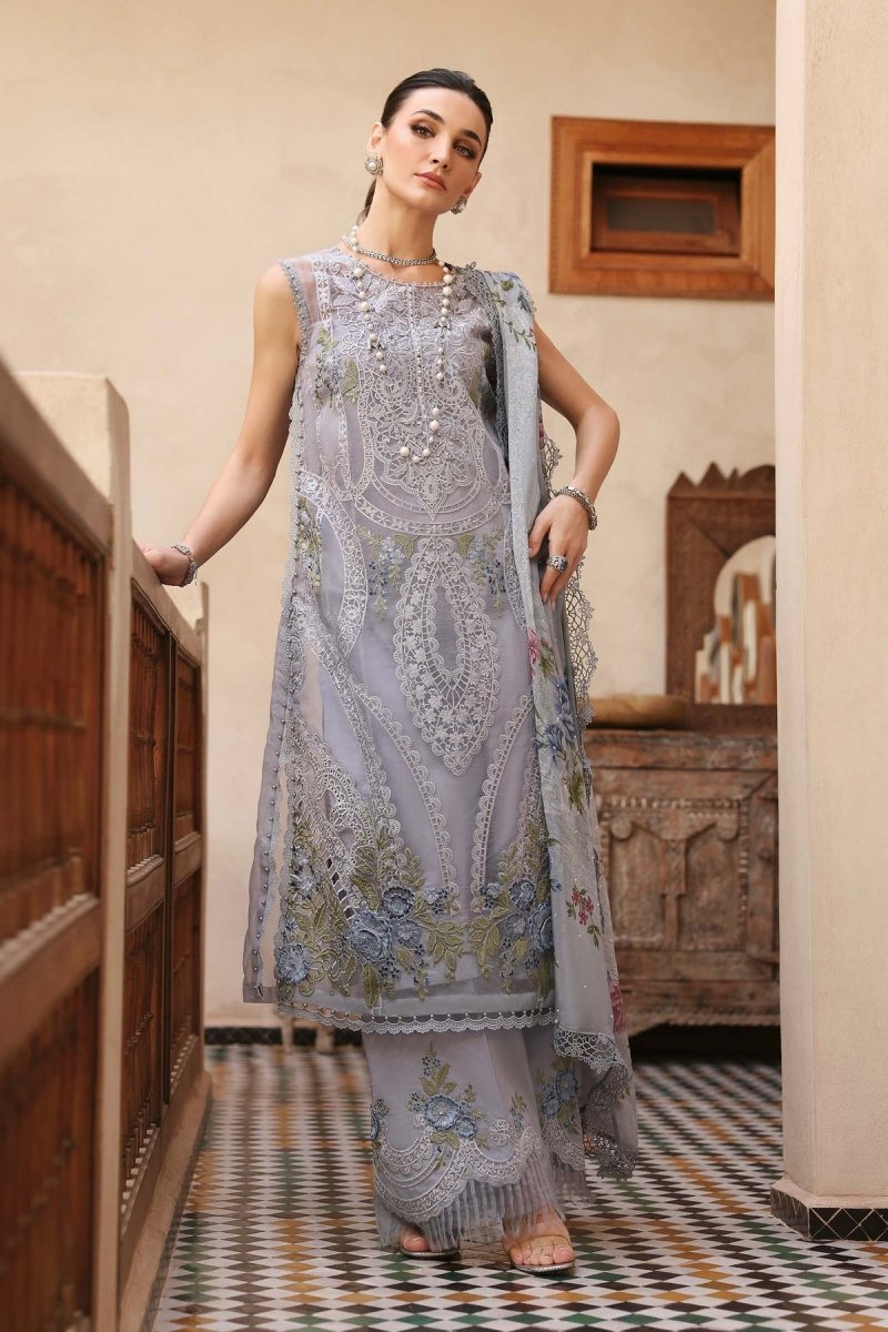 Maria. B 3 Piece Unstitched Embroidered Lawn Suit - D-2509-B