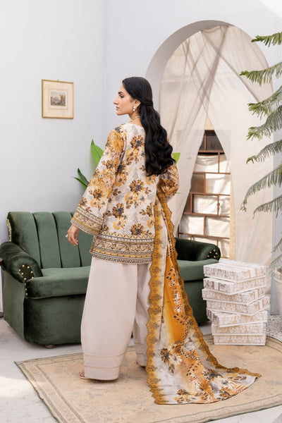 FIRDOUS 3 Piece Stitched Embroidered Printed Lawn Suit - D-779