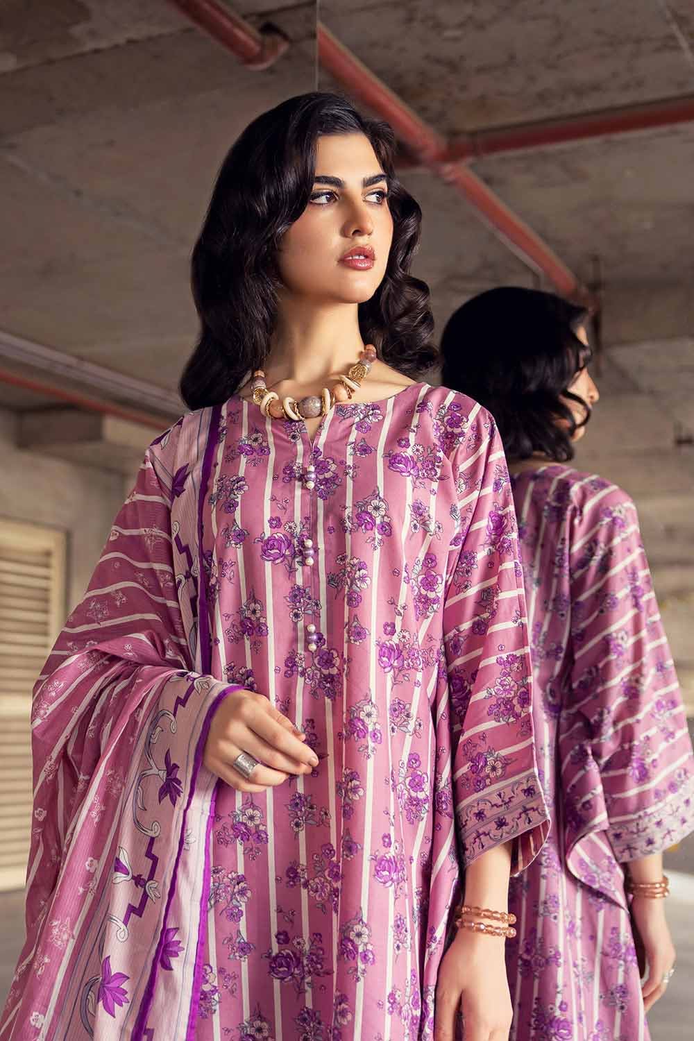 Gul Ahmed 3PC Cambric Printed Unstitched Suit with Denting Lawn Dupatta DN-32099 A