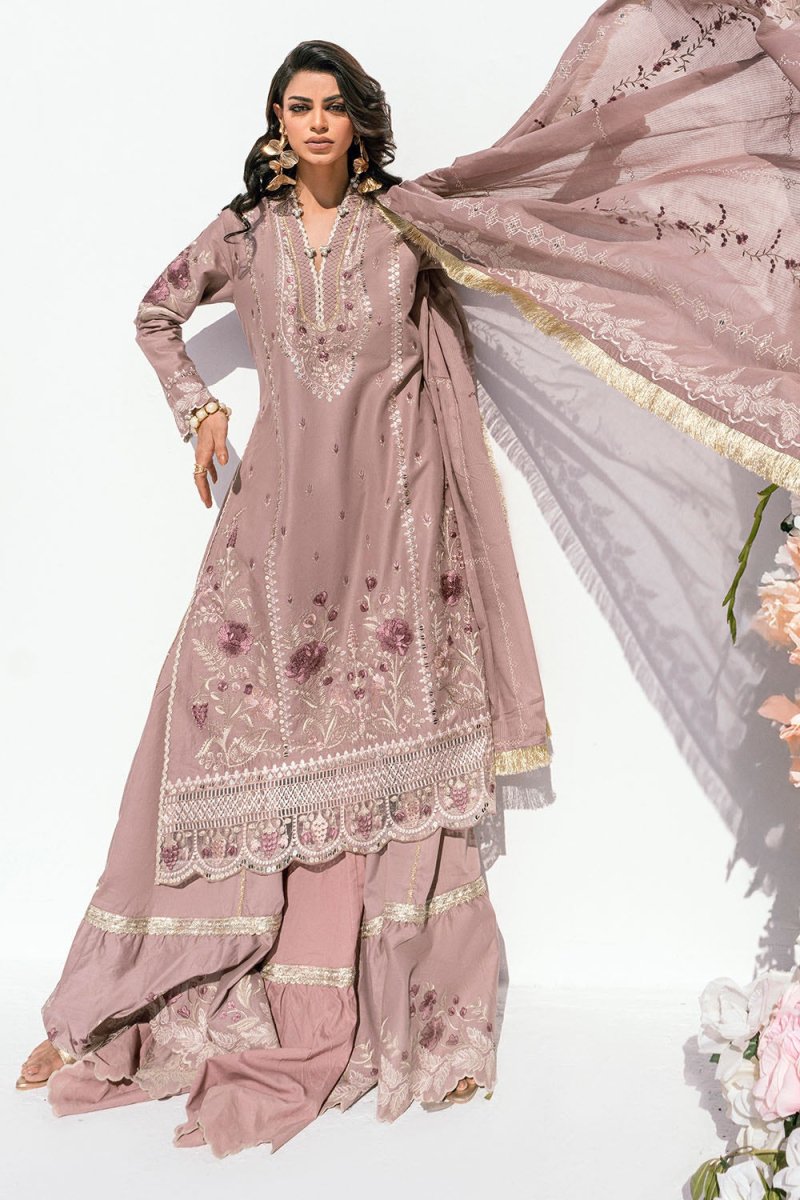 Gul Ahmed 3 Piece Unstitched Embroidered Lawn Suit with Embroidered Denting Lawn Dupatta DN-52009