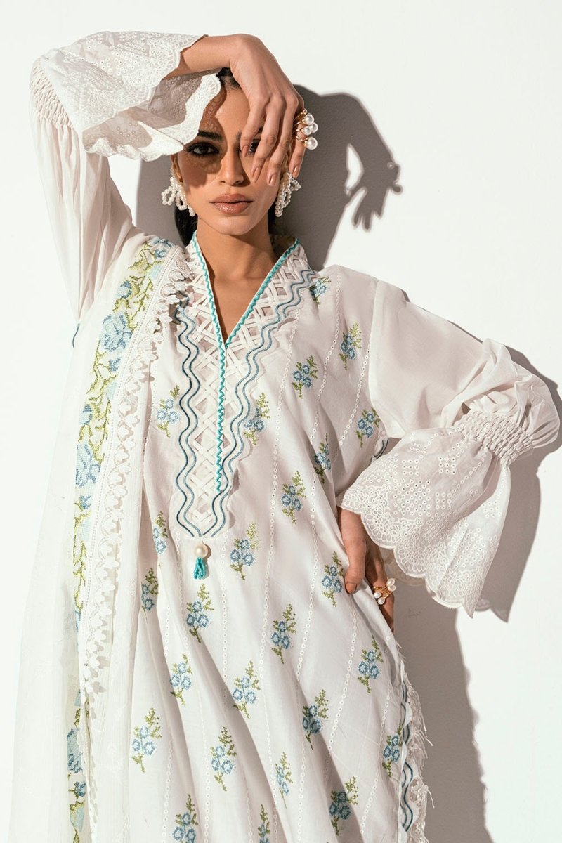 Gul Ahmed 3 Piece Unstitched Embroidered Printed Denting Lawn Suit DN-52032
