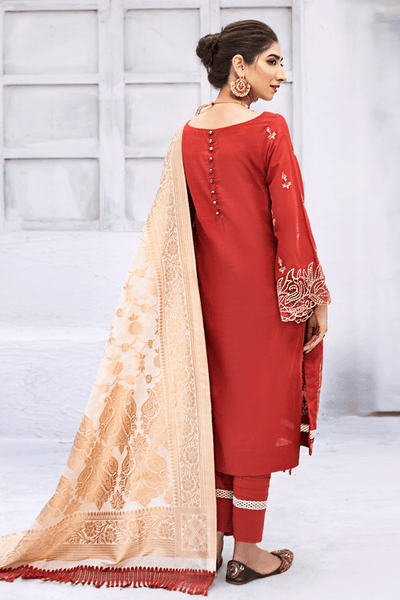 Iznik Festive Lawn Collection 2020 3PC Eomroidered Suit EFL-03 Zard Heera
