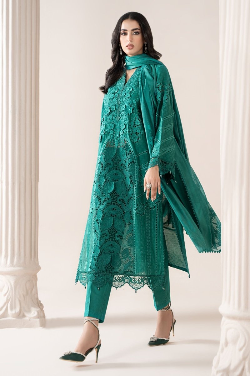 Maria. B 3 Piece Embroidered Jacquard Lawn Suit - ELS-25-05