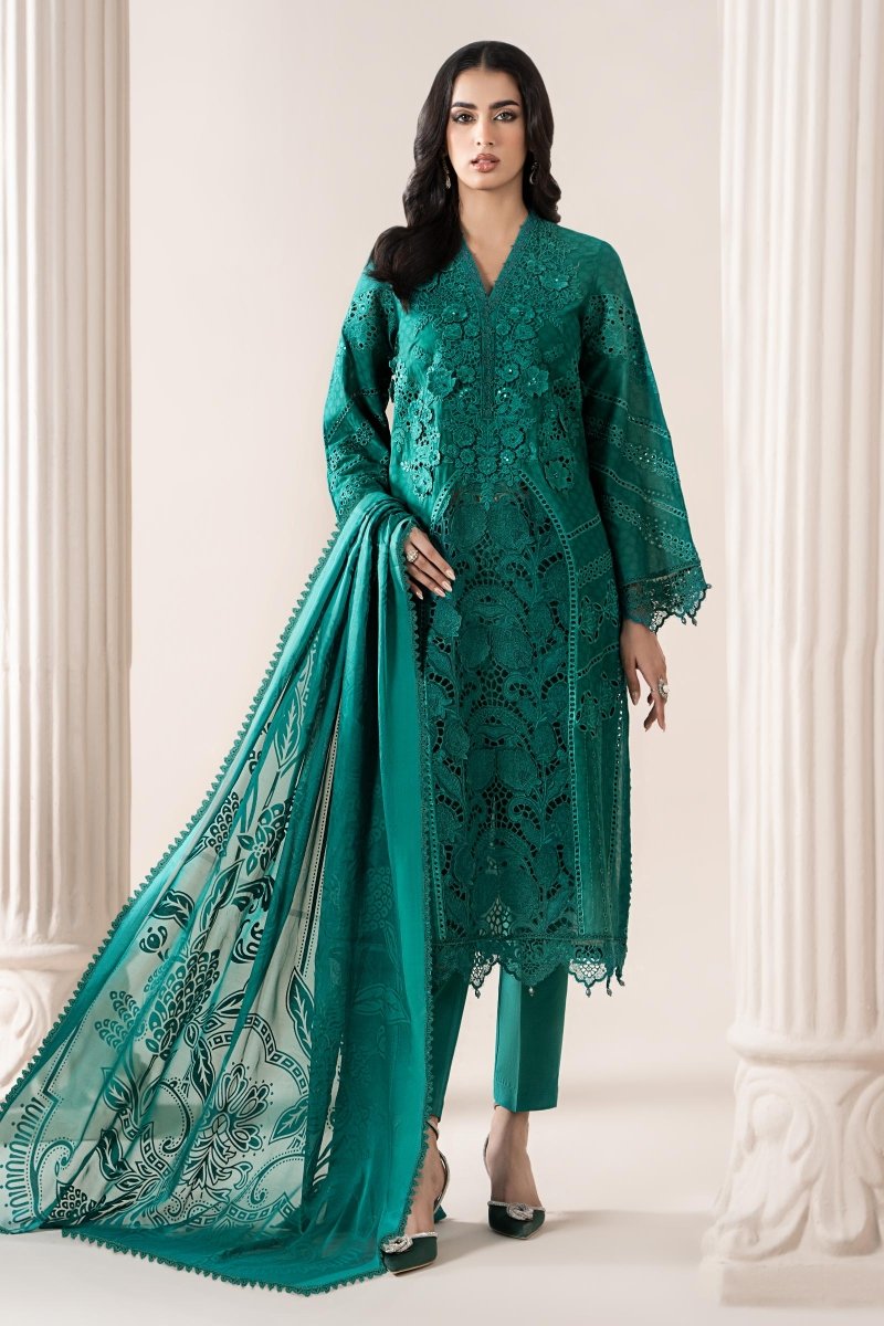 Maria. B 3 Piece Embroidered Jacquard Lawn Suit - ELS-25-05