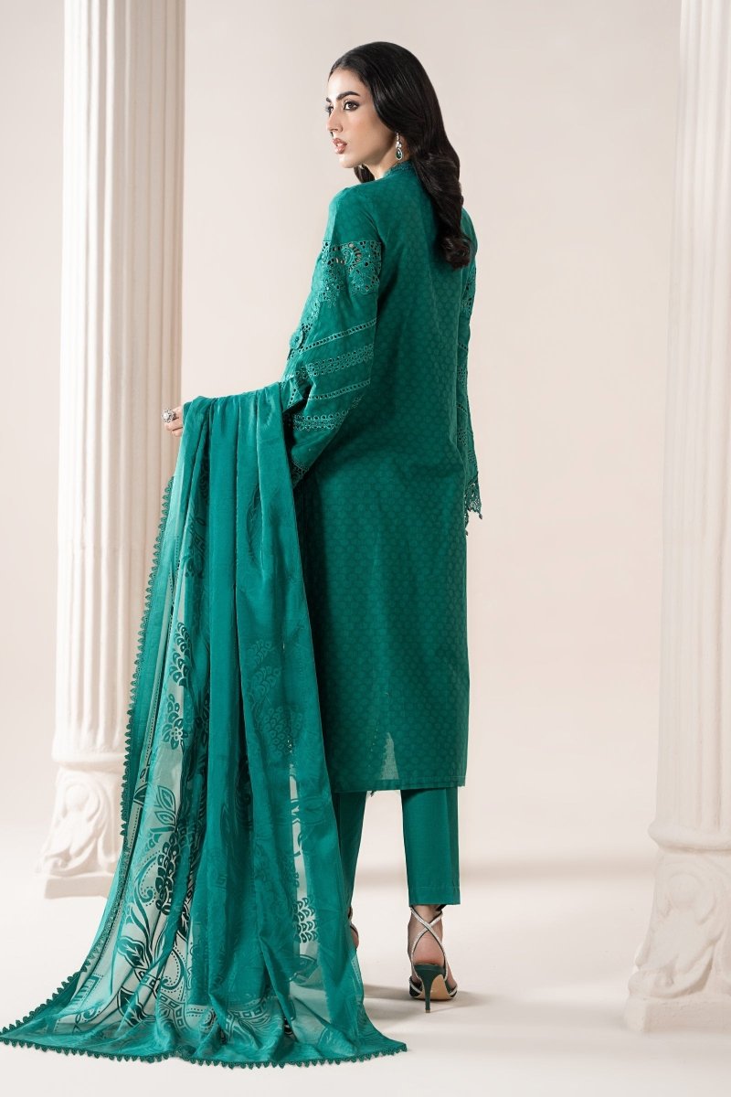 Maria. B 3 Piece Embroidered Jacquard Lawn Suit - ELS-25-05