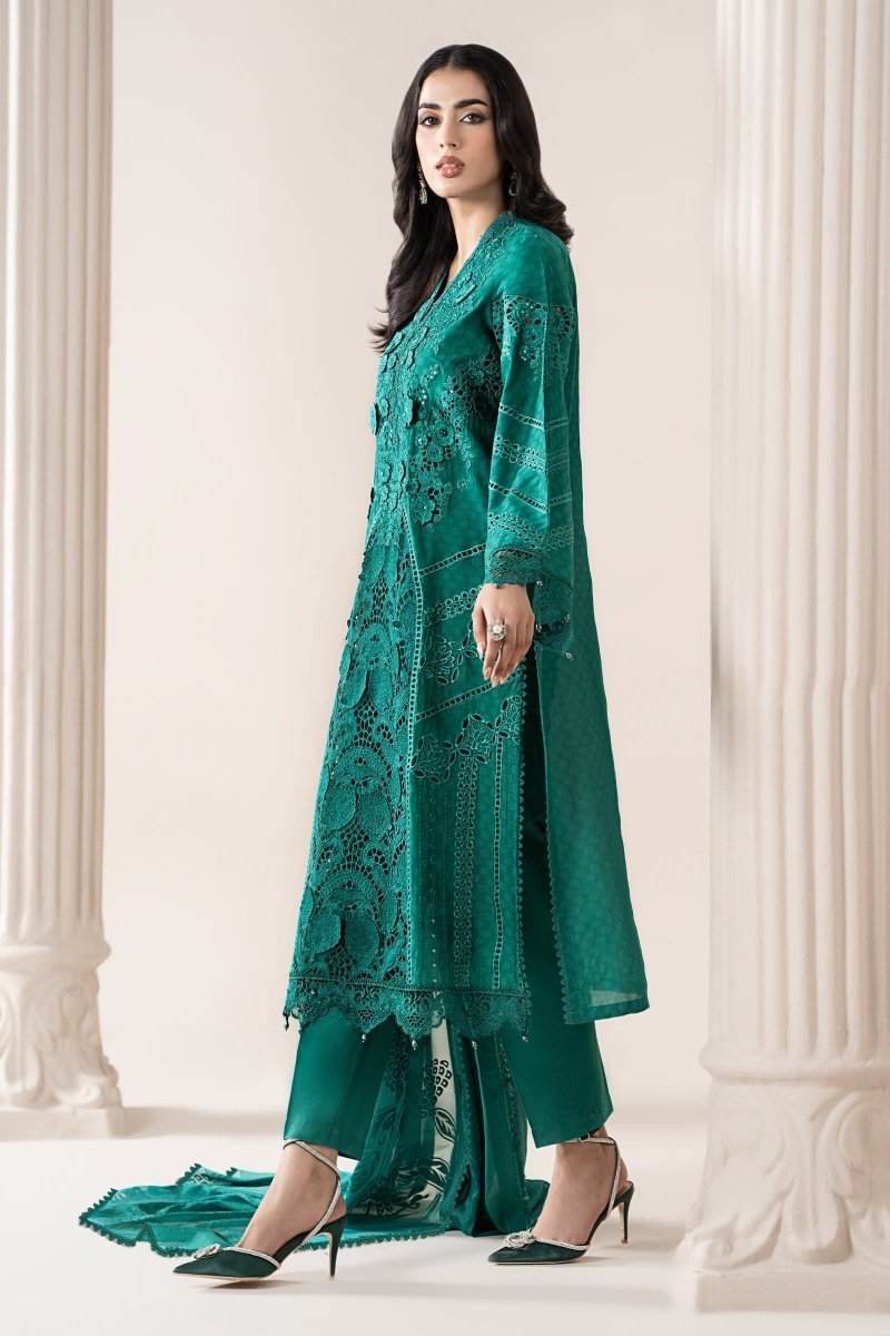 Maria. B 3 Piece Embroidered Jacquard Lawn Suit - ELS-25-05