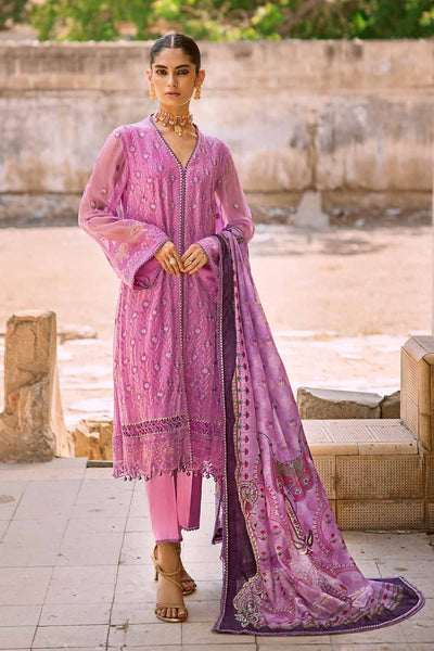 Gul Ahmed 3PC Embroidered Chiffon Unstitched Suit with Digital Printed Paper Cotton Dupatta FE-32022