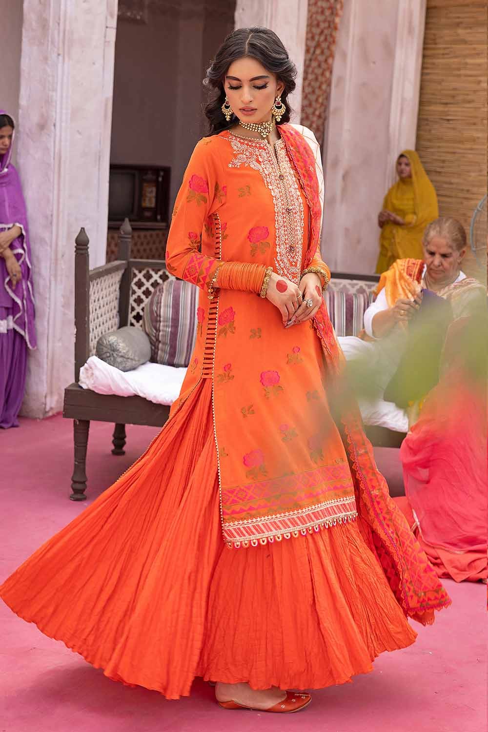 Gul Ahmed 3PC Embroidered Unstitched Jacquard Shirt with Digital Printed Jacquard Dupatta and Neckline FE-32034