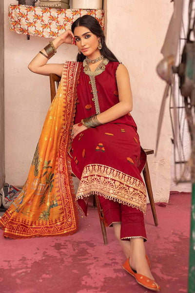 Gul Ahmed 3PC Embroidered Unstitched Jacquard Shirt with Digital Printed Jacquard Dupatta and Neckline FE-32035