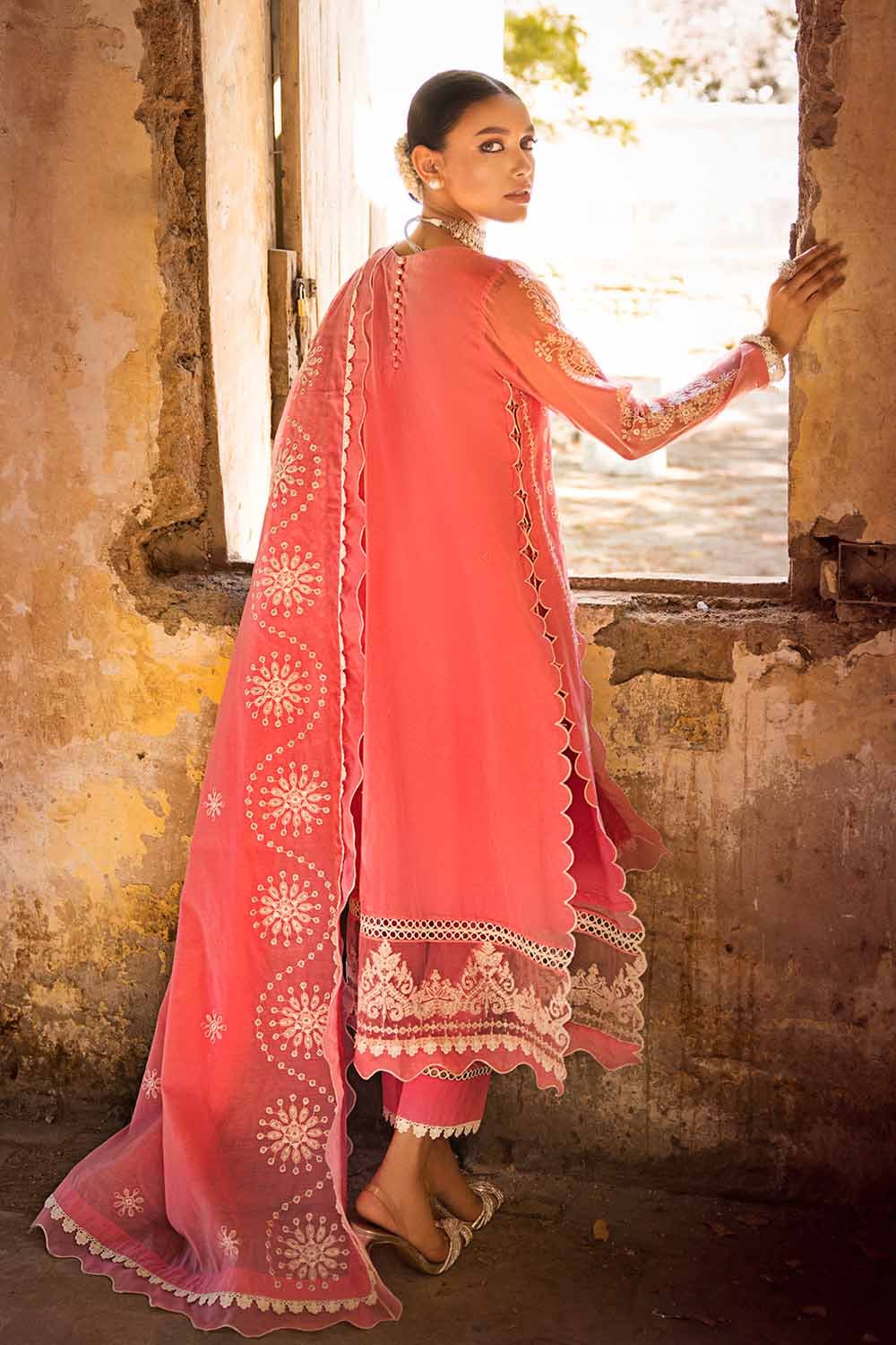 Gul Ahmed 3PC Foil Embroidered Paper Cotton Unstitched Suit with Foil Embroidered Paper Cotton Dupatta FE-32086