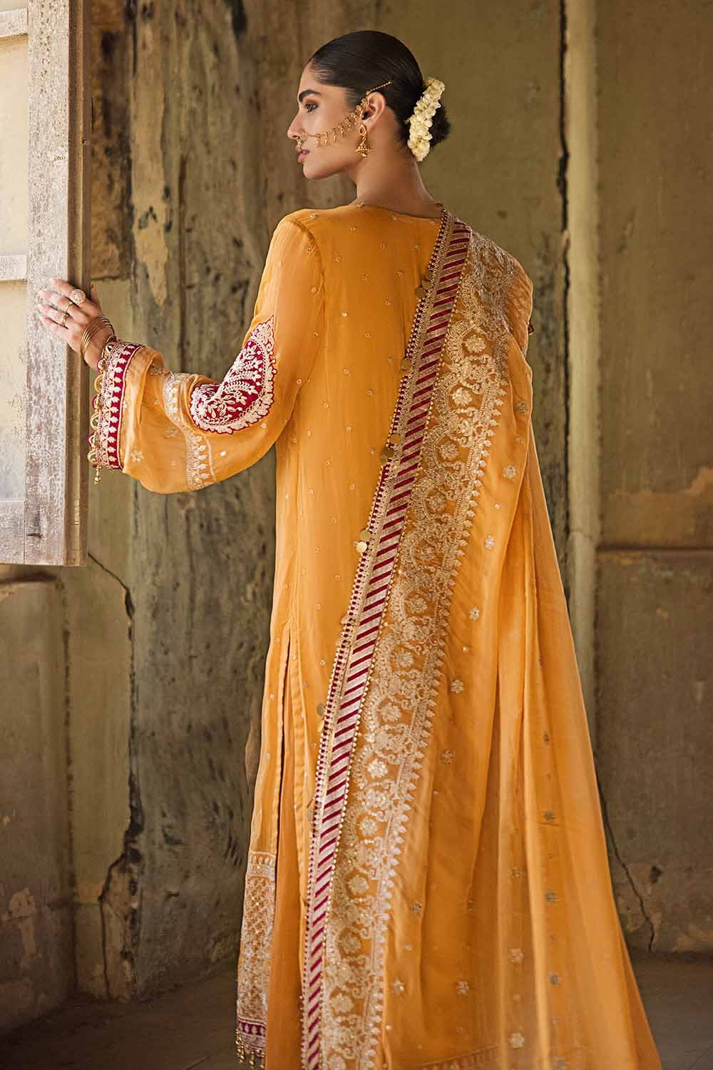 Gul Ahmed 3PC Embroidered Chiffon Unstitched Suit with Zari and Sequence FE-32097