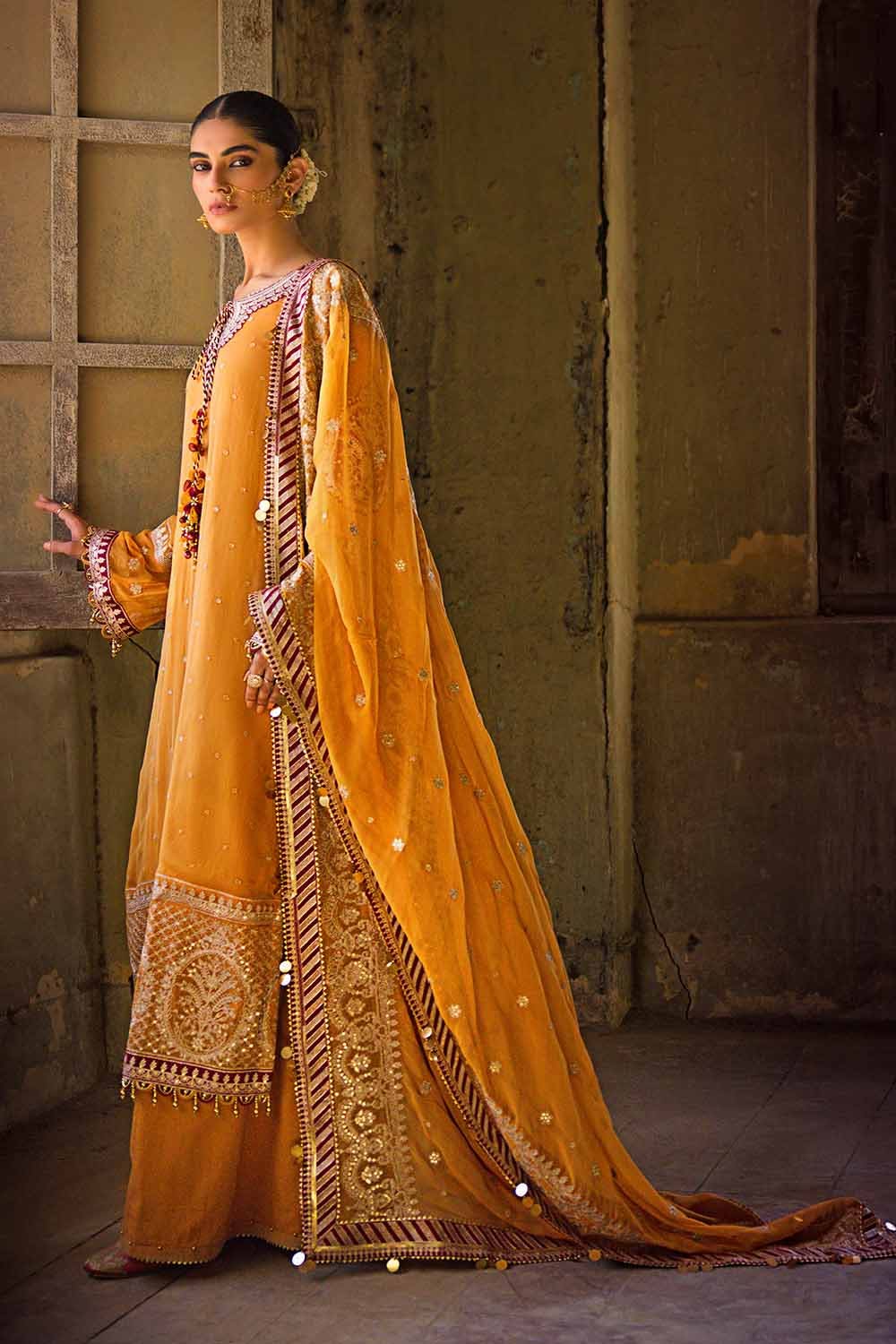 Gul Ahmed 3PC Embroidered Chiffon Unstitched Suit with Zari and Sequence FE-32097