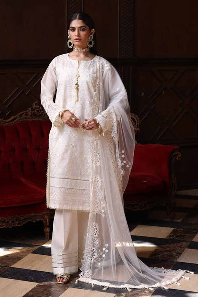 Gul Ahmed 3PC Embroidered Paper Cotton Unstitched Suit with Embroidered Net Dupatta FE-42009