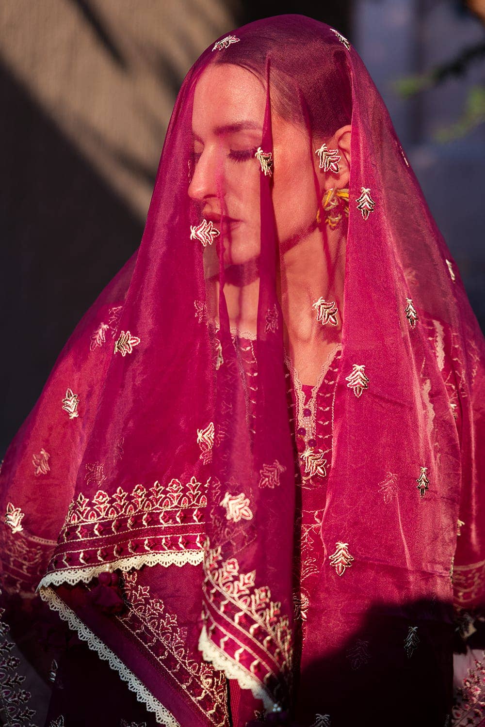 Gul Ahmed 3PC Embroidered Cotton Net Unstitched Suit with Embroidered Organza Dupatta FE-42019