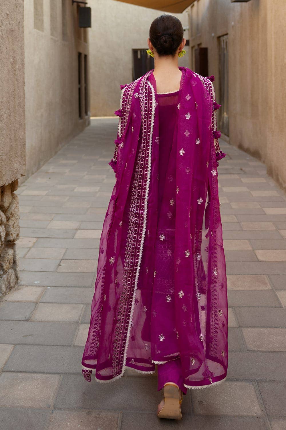 Gul Ahmed 3PC Embroidered Cotton Net Unstitched Suit with Embroidered Organza Dupatta FE-42019