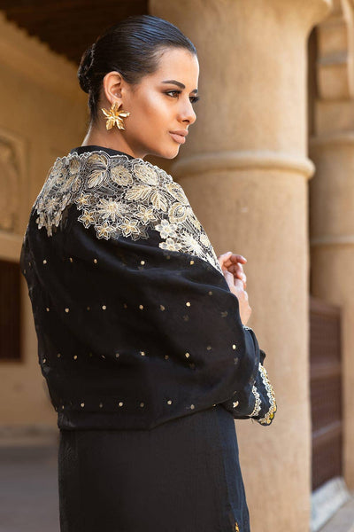 Gul Ahmed 3PC Zari and Sequins Embroidered Cotton Net Unstitched Suit with Zari and Sequins Embroidered Organza Dupatta FE-42020