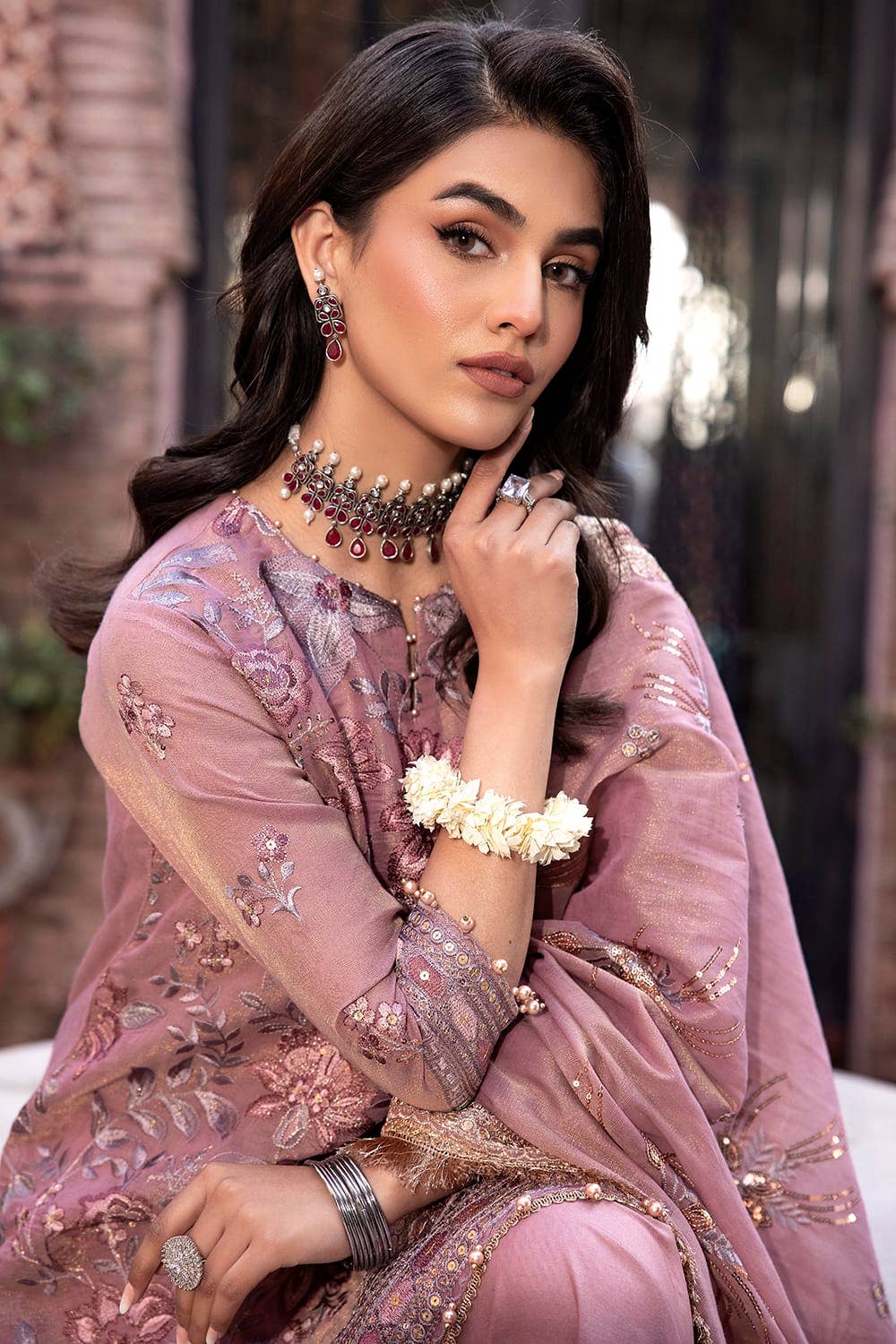 Gul Ahmed 3PC Embroidered Mehsuri Unstitched Suit with Embroidered Mehsuri Dupatta FE-42045