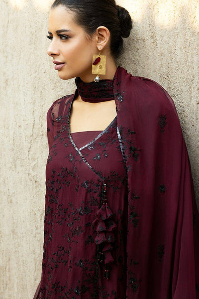 Gul Ahmed 3PC Embroidered Chiffon Unstitched Suit with Embroidered Chiffon Dupatta FE-42069