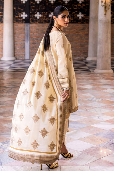 Gul Ahmed 3PC Embroidered Jacquard Unstitched Suit with Burnout Glitter Printed Silk Dupatta FE-42073