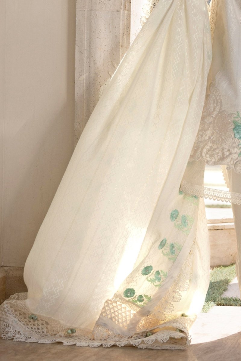 Gul Ahmed 3 Piece Unstitched Embroidered Stripe Suit with Embroidered Stripe Dupatta FE-52014