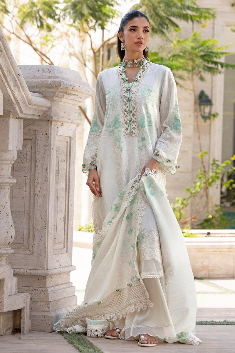 Gul Ahmed 3 Piece Unstitched Embroidered Stripe Suit with Embroidered Stripe Dupatta FE-52014