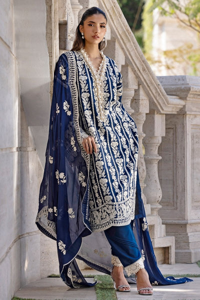 Gul Ahmed 3 Piece Unstitched Embroidered Lawn Suit with Embroidered Chiffon Dupatta FE-52102