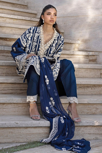 Gul Ahmed 3 Piece Unstitched Embroidered Lawn Suit with Embroidered Chiffon Dupatta FE-52102
